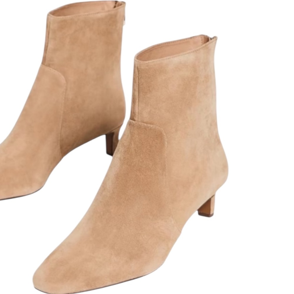 Madewell Womens Dimes Kitten Heel Boots  Tan Suede Ankle Boots size 9 New in Box